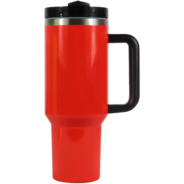 40oz Tumbler With Lid, Starw And Handle, Stainless Steel Vacuum Insulated Water Bottle Travel Mug For Iced Coffee, Hot And Cold Tea 40oz Tumbler With Lid, Starw And Handle, Stainless Steel Vacuum Insulated Water Bottle Travel Mug For Iced Coffee, Hot And Cold Tea